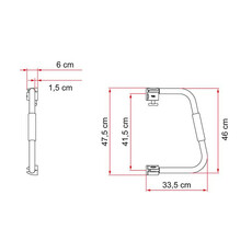 Miniature Poignée de sécurité Aluminium Security 46cm - FIAMMA N° 3 Miniature Poignée de sécurité Aluminium Security 46cm - FIAMMA N° 3