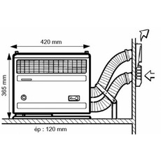 Miniature CHAUFFAGE S 2200 PIEZO SORTIE GAZ BRULÉS À DROITE GRIS TITANE -TRUMA N° 1