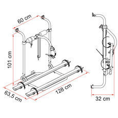 Miniature PORTE-VELOS PAROI ARRIERE POUR CARAVANES HOBBY APRES 2003 - FIAMMA N° 1 Miniature PORTE-VELOS PAROI ARRIERE POUR CARAVANES HOBBY APRES 2003 - FIAMMA N° 1