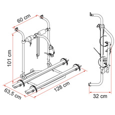 Miniature PORTE-VELOS PAROI ARRIERE POUR CARAVANES HOBBY APRES 2003 - FIAMMA N° 1