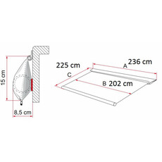 Miniature Caravanstore 2,35 x 2.25m deluxe gris - FIAMMA N° 3 Miniature Caravanstore 2,35 x 2.25m deluxe gris - FIAMMA N° 3