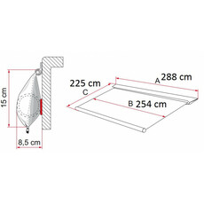 Miniature Caravanstore XL 2.85 x 2.50m deluxe gris - FIAMMA N° 2 Miniature Caravanstore XL 2.85 x 2.50m deluxe gris - FIAMMA N° 2