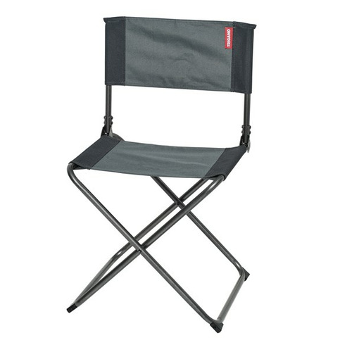 Chaise camping pliante gris noir - TRIGANO