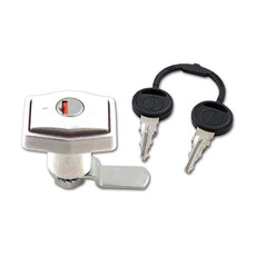 Miniature SERRURE PUSH HEXAGONALE BLANC CREME AVEC CLEFS ET BARRILLET N° 0