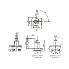Miniature SERRURE PUSH HEXAGONALE BLANC CREME AVEC CLEFS ET BARRILLET N° 1