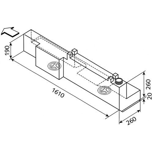 Réservoir d''eau 59l EV1410 - pour VW LT, MB Sprinter > 97 coté droit