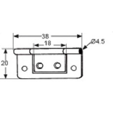 Miniature CHARNIERES PLATE BRONZE 38 x 20 mm - DECMO N° 2