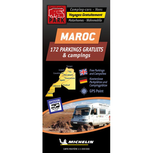 Carte MAROC des Aires Camping-cars, Campings et Parkings - TRAILERS PARK