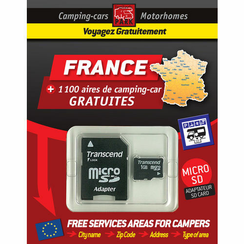 GPS GARMIN - SD Card FRANCE - Aires et Parkings Gratuits - TRAILERS PARK