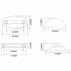 Miniature Blocage de porte extérieure entraxe femelle 42 mm/mâle 60 mm blanc - FAWO N° 1