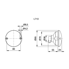 Miniature FEU ROND 710 BL CLIGNOTANT JOKON TRANSPARENT - JOKON N° 1