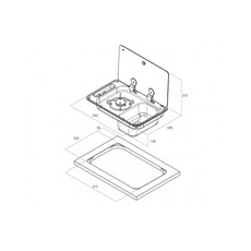 Miniature COMBINÉ RÉCHAUD 1 FEU + ÉVIER RECTANGLE AVEC COUVERCLE FL1323 - CAN N° 1