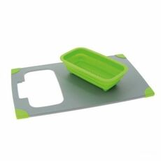 Miniature PLANCHE À DÉCOUPER AVEC PASSOIRE AMOVIBLE ET RÉTRACTABLE SILICONE N° 1 Miniature PLANCHE À DÉCOUPER AVEC PASSOIRE AMOVIBLE ET RÉTRACTABLE SILICONE N° 1