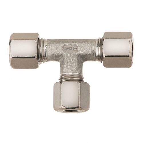 Raccord gaz bicone en T diametre 8 mm - GOK