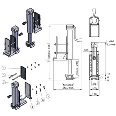 Miniature ADAPTATEUR CHÂSSIS POUR DÉPLACE CARAVANNE CAMPER TROLLEY ADAPTATEUR CHÂSSIS À MANIVELLE - KRONINGS N° 1