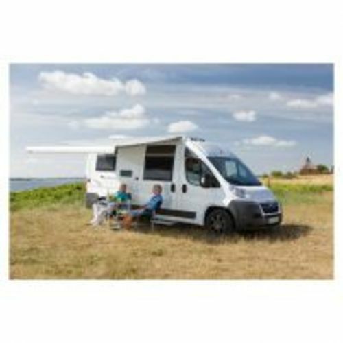 STORE ÉLECTRIQUE PW-4500 12V SANS PIED MONTAGE SUR TOIT 4,77 M BOÎTIER ANTHRACITE TOILE GRISE - DOMETIC
