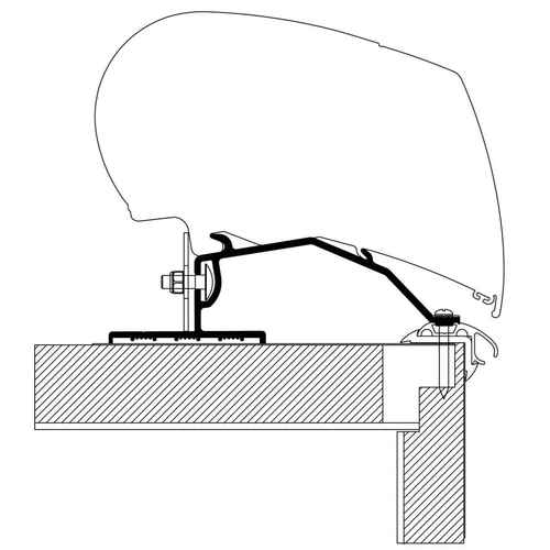 ADAPTATEUR MONTAGE TOIT UNIVERSEL CARAVANE 3 X 1 M - THULE