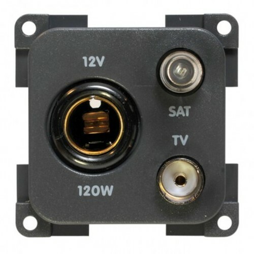 PRISE TV + SATELLITE + 12V GRIS CLAIR CBE - CBE