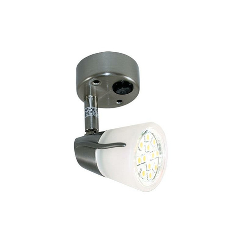 METEOR - PLAFONNIER ORIENTABLE - CHROMÉ MAT - 12 V - 2W - 120 LUMEN : AVEC INTERRUPTEUR ET AMPOULE DICHROÏQUE