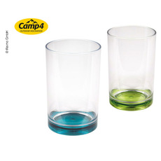 Lot de 2 Verres 350 ML avec fond coloré TARIFA TURQUOISE ET VERT - CAMP4 - CAMP 4