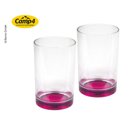 Lot de 2 Verres avec fond coloré TARIFA - ROSE - CAMP4