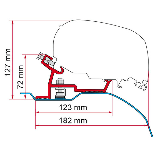 KIT ADAPTATEUR POUR STORE F80-F65-F65S-F65L DUCATO/BOXER/JUMPER H2/L4 A PARTIR DE 2007 - FIAMMA