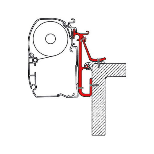 KIT ADAPTATEUR POUR STORE F1/F45i/F45iL/F50/F55 SUR RAIL DE CARAVANE - FIAMMA