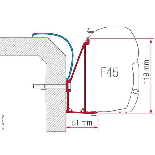 KIT ADAPTATEUR POUR STORE F45 SUR RAPIDO SERIE 6 - FIAMMA