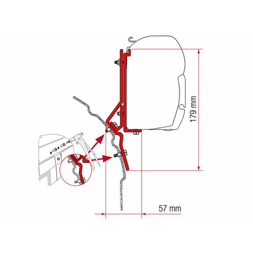 KIT ADAPTATEUR POUR STORE F45S/F70 SUR VWT4 - FIAMMA