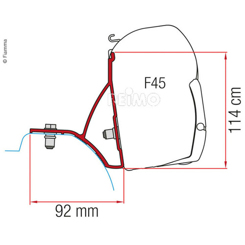 KIT ADAPTATEUR POUR STORE F45/F70 SUR TRAFIC / VIVARO DEPUIS 2015 - FIAMMA