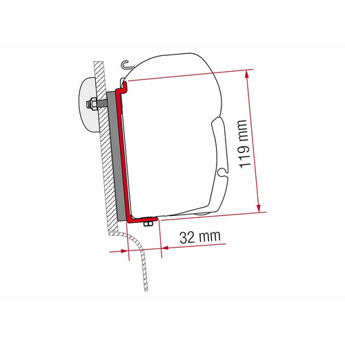 KIT ADAPTATEUR POUR STORE F45S/F45TiL/ZIP SUR WESTFALIA TOIT REHAUSSE - FIAMMA