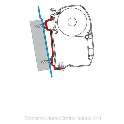 KIT ADAPTATEUR POUR STORE F45S/F45TiL/ZIP SUR VW CRAFTER/TRANSIT/SPRINTER - FIAMMA