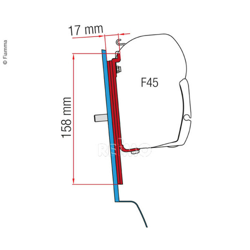 KIT ADAPTATEUR POUR STORE F45/F70 SUR FORD CUSTOM NUGGET AVEC TOIT SURELEVE - FIAMMA