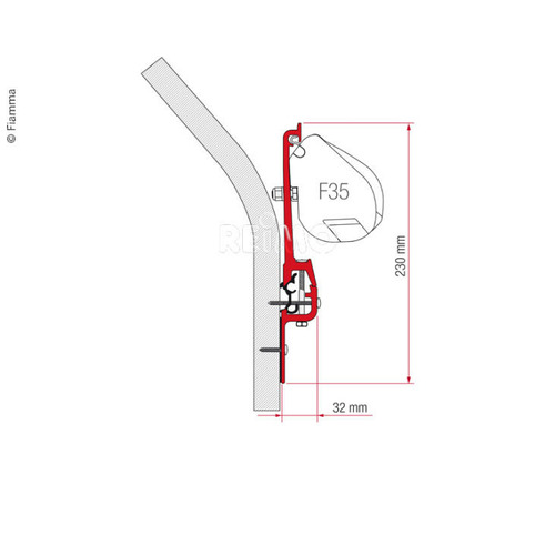 KIT ADAPTATEUR POUR STORE F35 PRO SUR ERIBA TOURING - FIAMMA