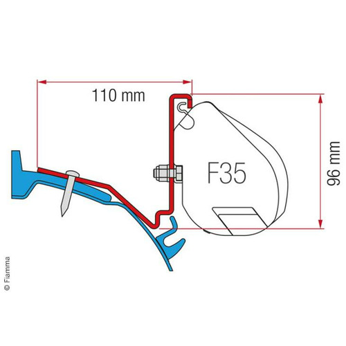 KIT ADAPTATEUR POUR STORE F35 PRO SUR Ford Custom Capland / Capfun - FIAMMA