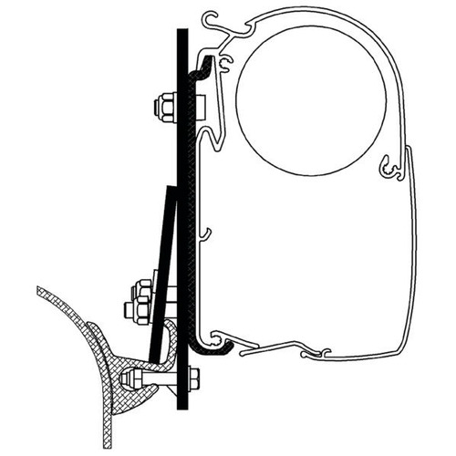 KIT ADAPTATEUR POUR STORE OMNISTOR AVEC MULTIRAIL/BRANDRUP RAIL SUR VWT4-T5 - THULE