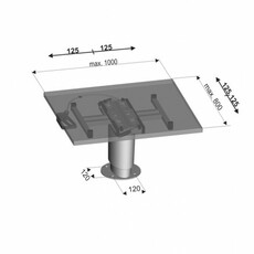 Miniature PIED DE TABLE TELESCOPIQUE MONOCOLONNE PRIMERO CONFORT HSK N° 1 Miniature PIED DE TABLE TELESCOPIQUE MONOCOLONNE PRIMERO CONFORT HSK N° 1