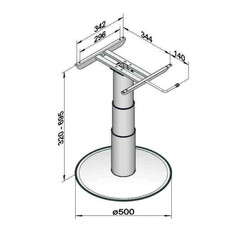 Miniature PIED DE TABLE COLONNE TELESCOPIQUE DE 320 A 695 MM N° 2