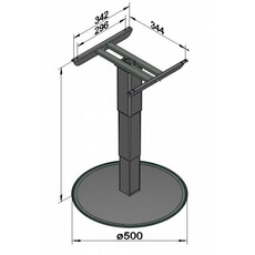 Miniature PIED DE TABLE TELESCOPIQUE de 320 a 680 mm A POSER N° 1