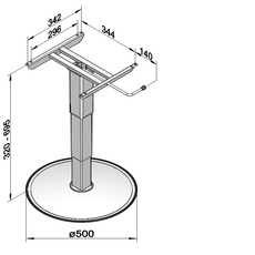 Miniature PIED DE TABLE TELESCOPIQUE de 320 a 695 mm A POSER N° 1