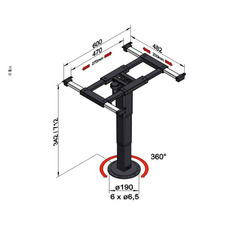 Miniature PIED TABLE PIVOTANT TELESCOPIQUE 342-712mm N° 1