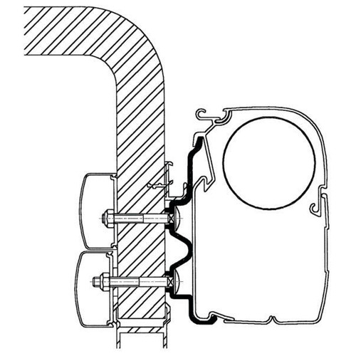 Kit Adaptateur pour store Omnistor, Hymer Camp Exsis 99 - 400 cm - THULE Kit Adaptateur pour store Omnistor, Hymer Camp Exsis 99 - 400 cm - THULE