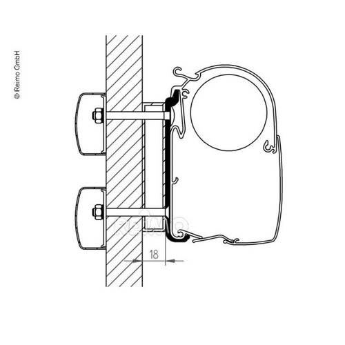 Kit Adaptateur pour store Omnistor pour Dethleffs Globebus 350 cm - THULE