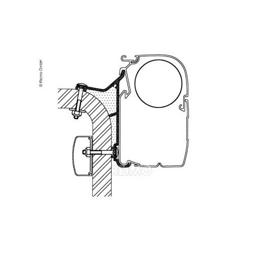 KIT ADAPTATEUR OMNISTORE SUR HYMER VAN B2 - 500 CM - THULE