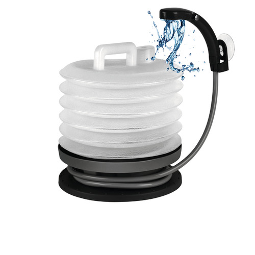 Douche de camping pliable 10 Litres 2,0A, 2,5l/min, sac inclus - CAMP 4