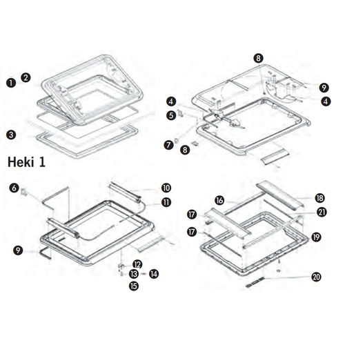 CALE ET TAMPON POUR LANTERNEAUX DOMETIC HEKI