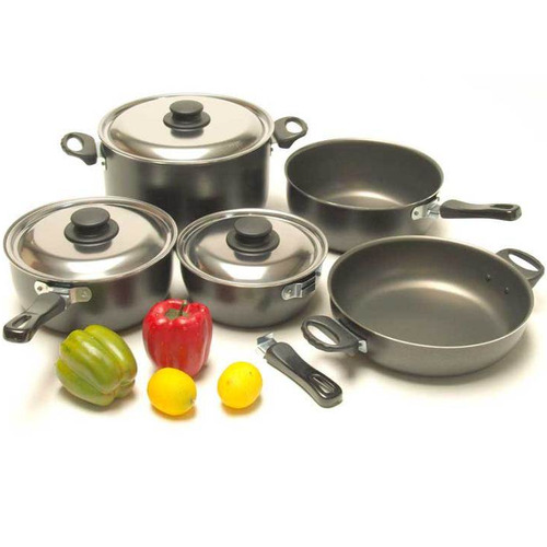 CASSEROLES POPOTE PREMIUM ALU TEFLON 11 PIECES - CAMP4