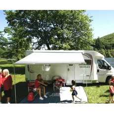 Miniature STORE F45S - 4.25M - BOITIER POLAR WHITE - TOILE ROYAL GREY - FIAMMA N° 2