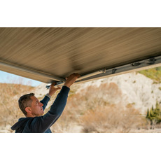 Miniature STORE F45S - 4.25M - BOITIER POLAR WHITE - TOILE ROYAL GREY - FIAMMA N° 7