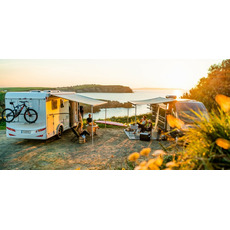 Miniature STORE F45S - 4.25M - BOITIER POLAR WHITE - TOILE ROYAL GREY - FIAMMA N° 8